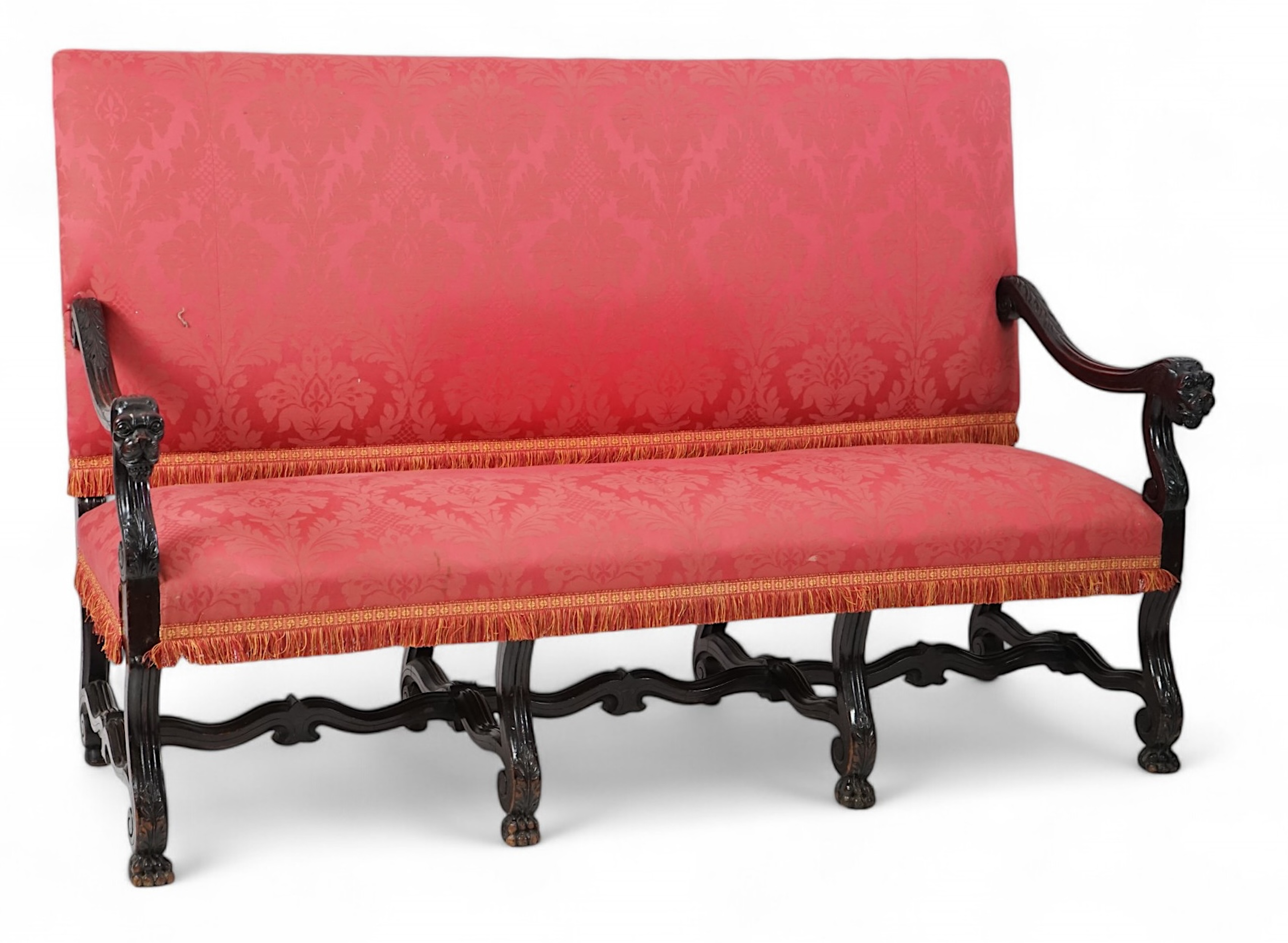 A 17th century style walnut settee